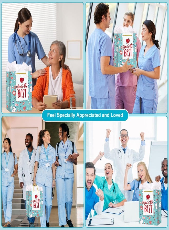 FaCraft Nurse Graduation Gifts Bag - 13" Large Nurse Gift Bags with Tissue Paper for Women Men New Nurses Nursing School Graduation Gifts for Her Him Graduates New Nursing Student Medical School Party - Image 3